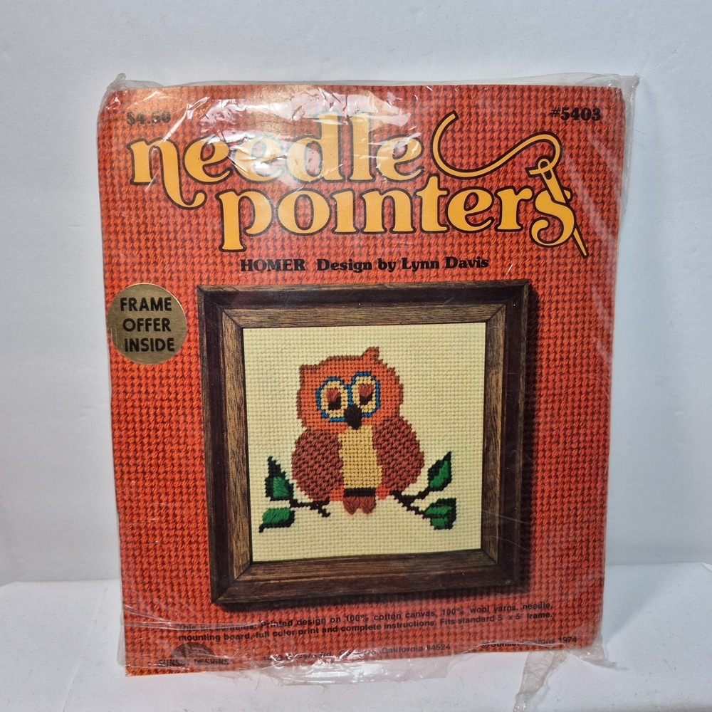 SUNSET DESIGNS Needle Pointers KIT Lynn Davis OWL OPEN Complete and Unstarted